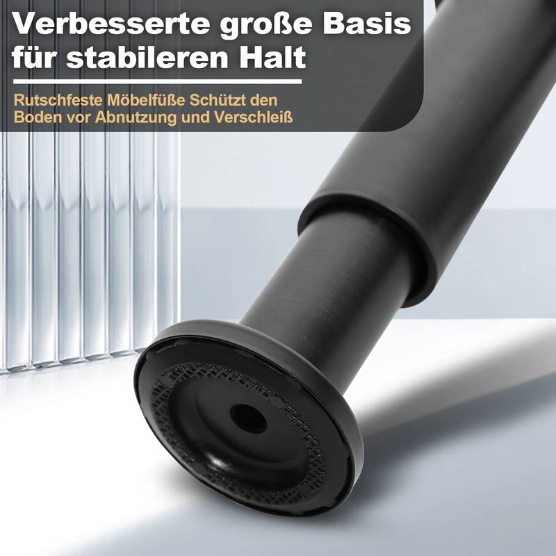 4X Möbelfüße 18-30cm Dehnbar（Schwarz） Sockelfüße Stützfuß Schrankfuß Verstellbar Hotel Sockelfüße Füße