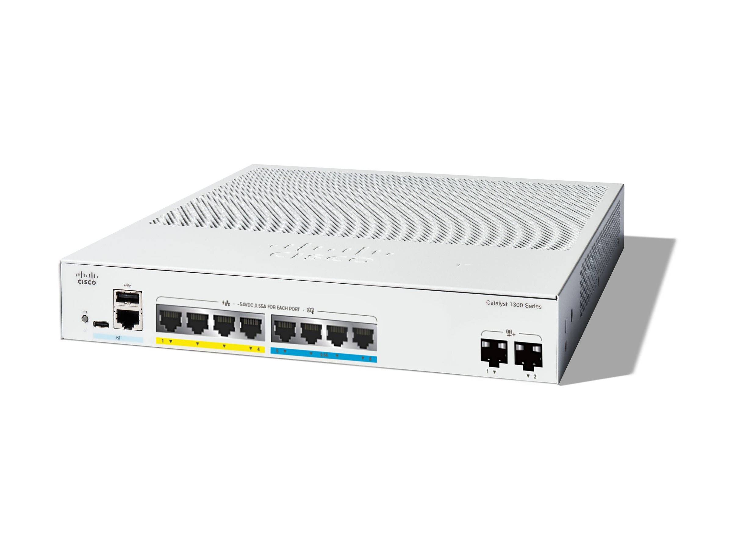Cisco Catalyst 1300-8MGP-2X - Switch - L3 - managed - 4 x Gigabit Ethernet + 4 x 100/1000/2.5G + 2 x 10 Gigabit SFP+ - a