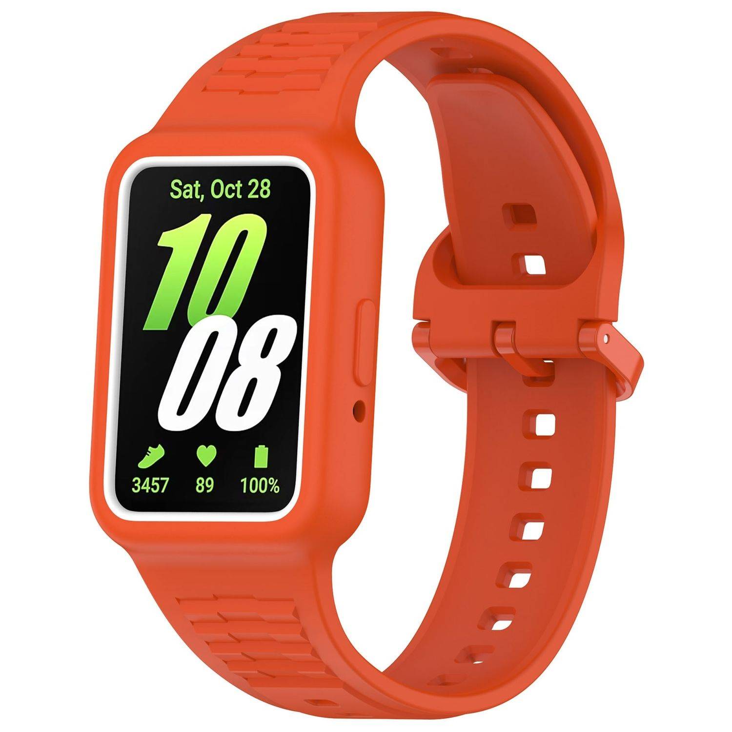Für Samsung Galaxy Fit 3 Silikon Arm Band integriertem Gehäuse Orange