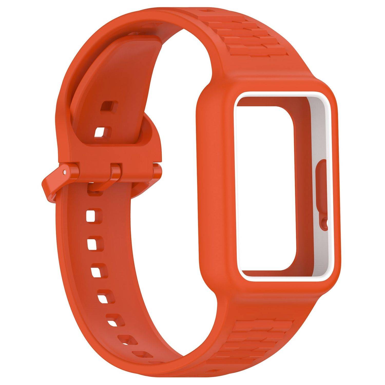 Für Samsung Galaxy Fit 3 Silikon Arm Band integriertem Gehäuse Orange