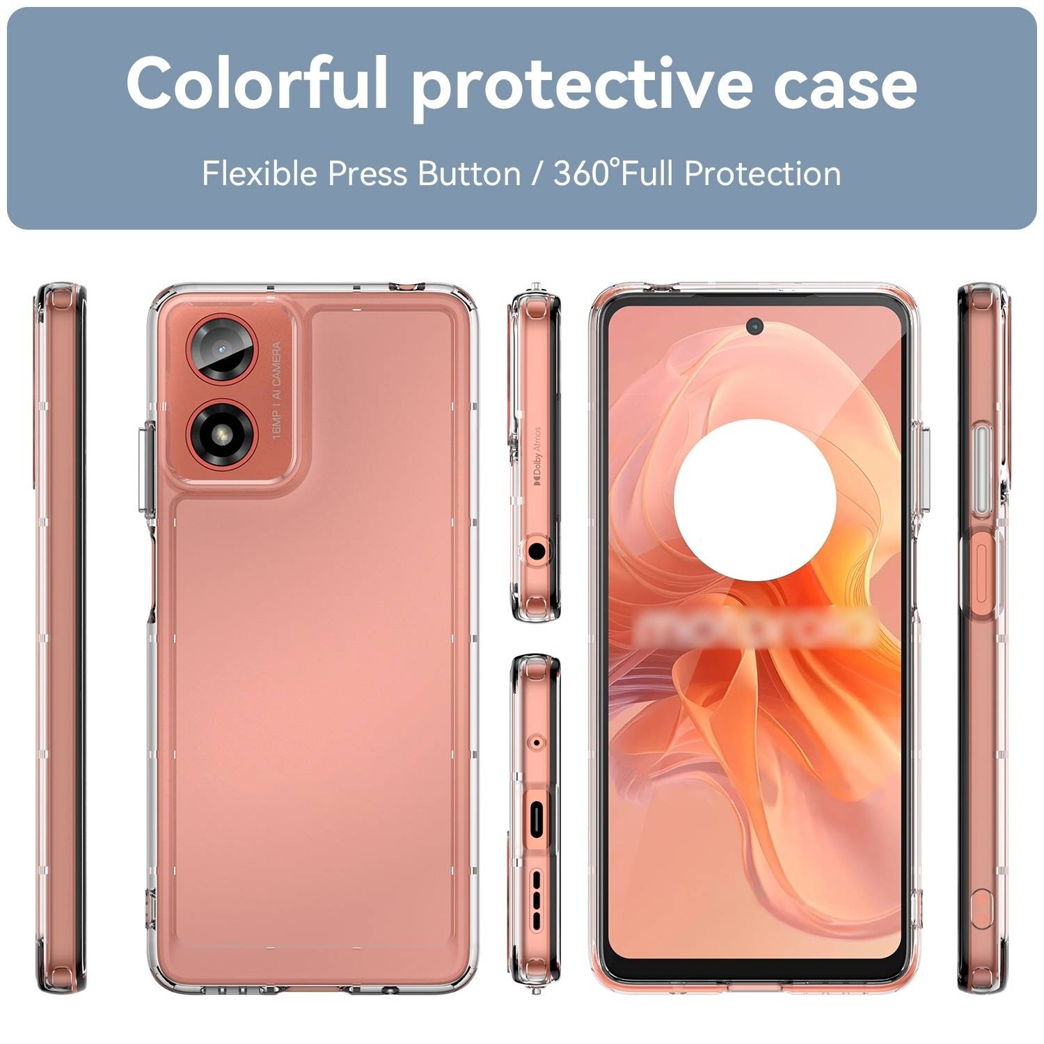 Für Motorola Moto E14 / G04 G04S 4G / G24 4G Silikon TPU Schutz Hülle