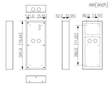 Dahua - VTM53R3 - 3 Modul Aufputz Regendach, - 3 Modul Aufputz Regendach - Material: Aluminium - Abmessung (HxBxT):341,