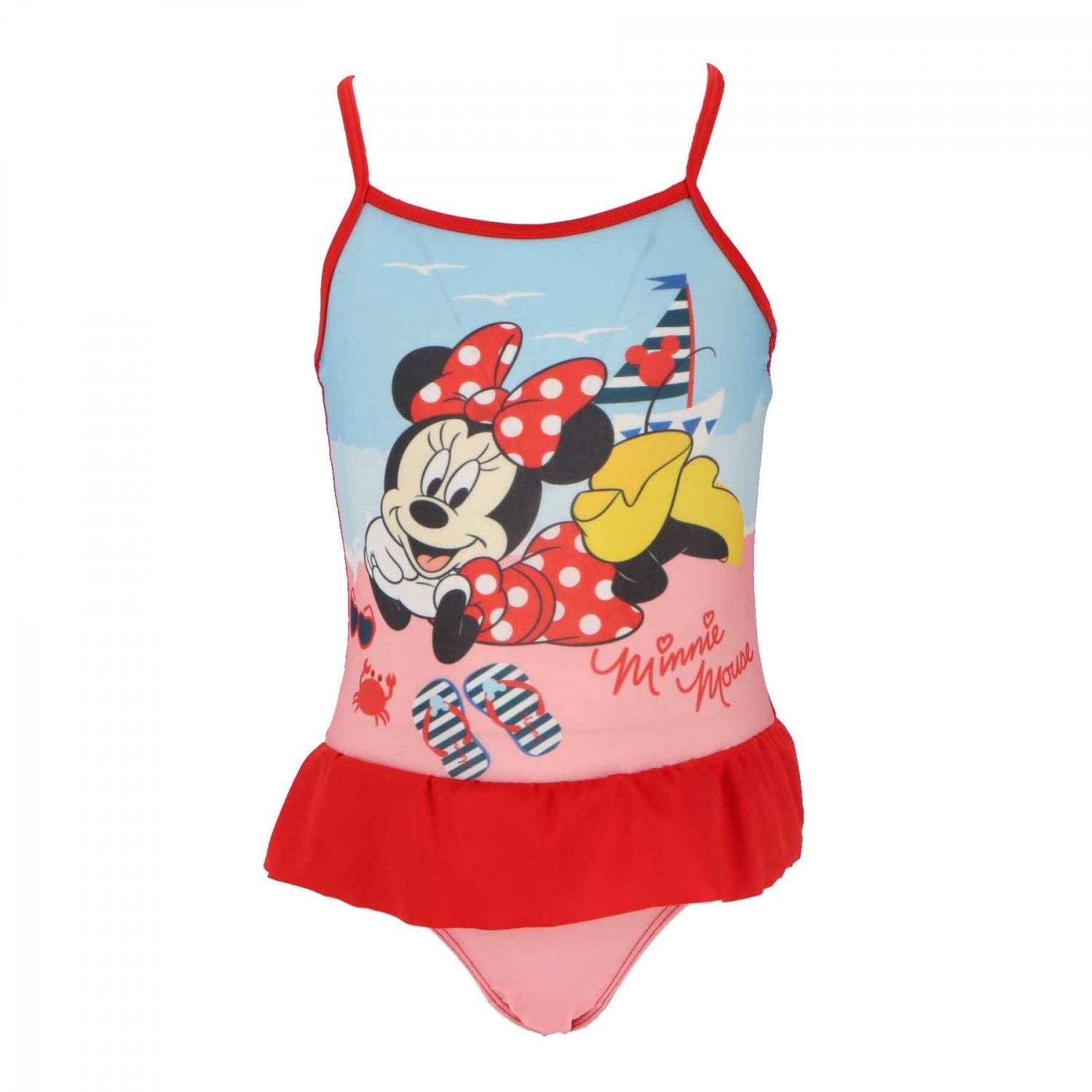 Minnie Mouse Badeanzug Schwimmanzug Badebekleidung Schwimmkleidung für Kinder Rot 3/4 Jahre