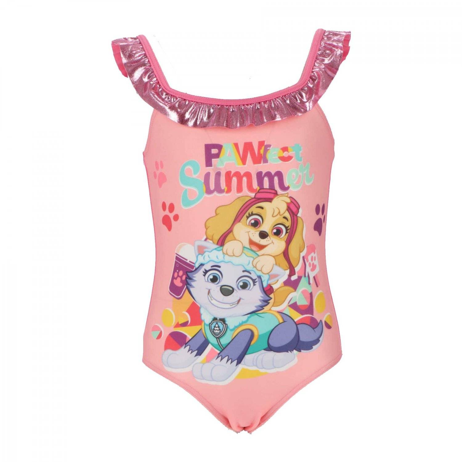 Paw Patrol Mädchen Schwimmanzug Farbenfrohe Badebekleidung für den Strand Rosa 7/8 Jahre