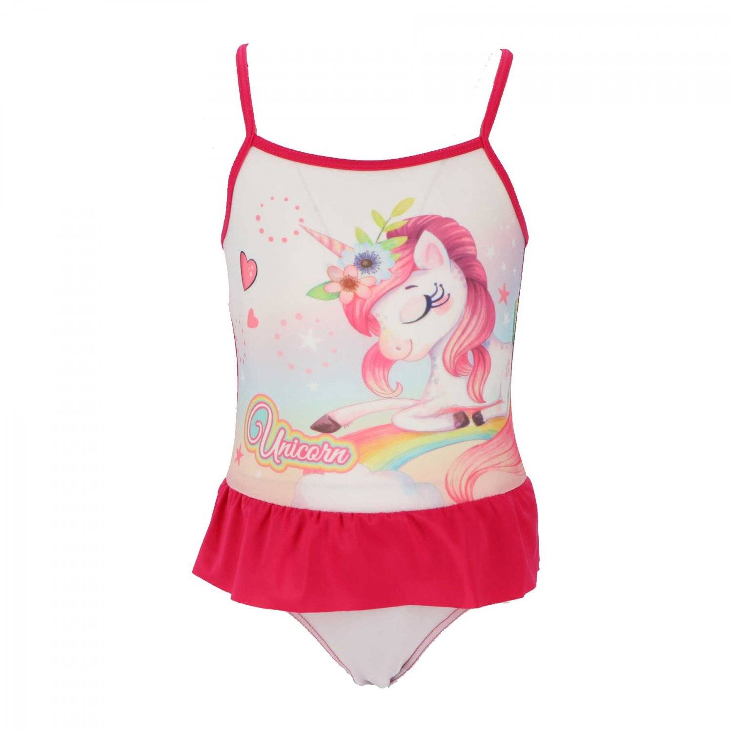 Unicorn Badeanzug für Mädchen Schwimmkleidung Badebekleidung für sonnige Strandtage Rot 5/6 Jahre