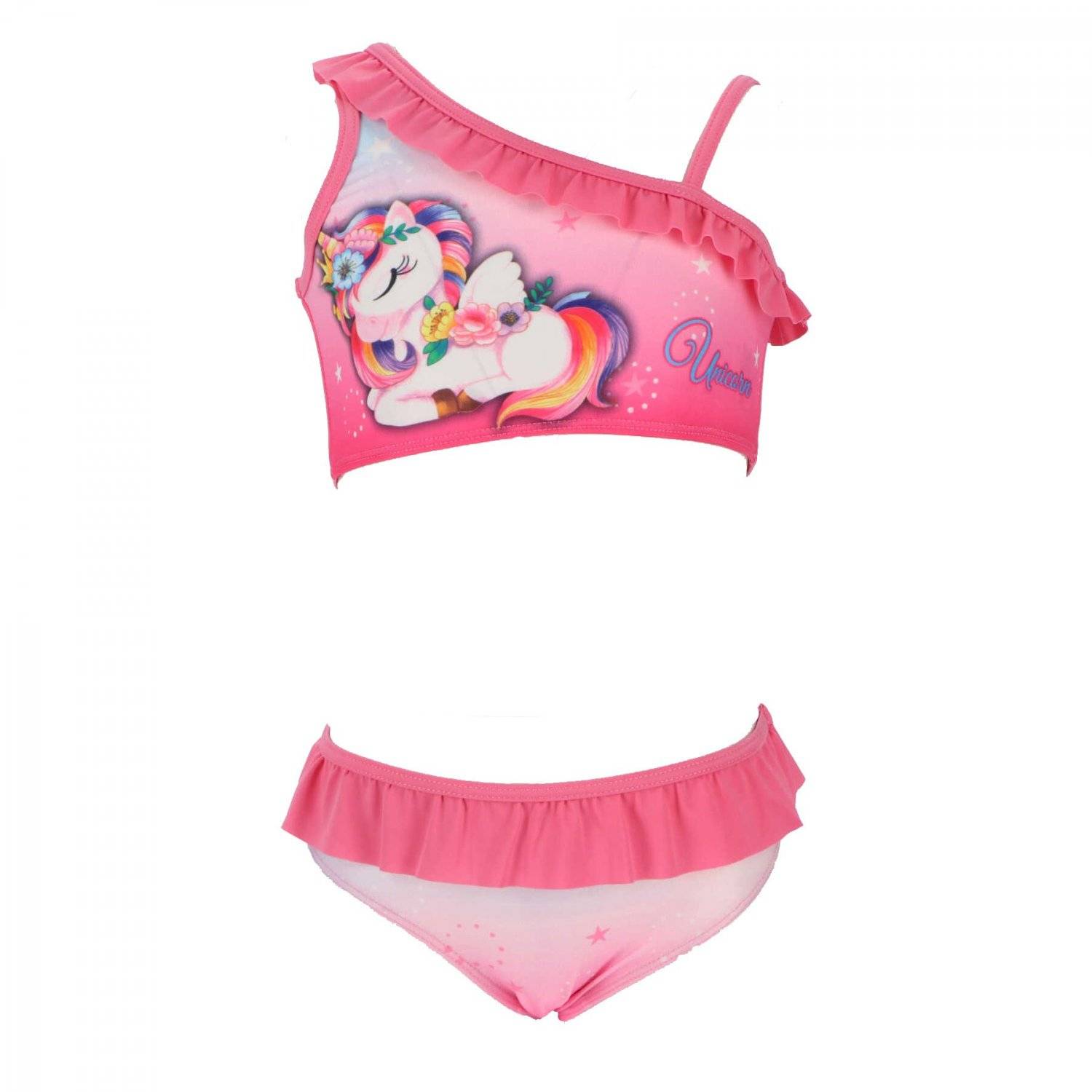 Einhorn Mädchen Badeanzug Magischer Bikini für den Pool oder am Strand 3/4 Jahre Rosa