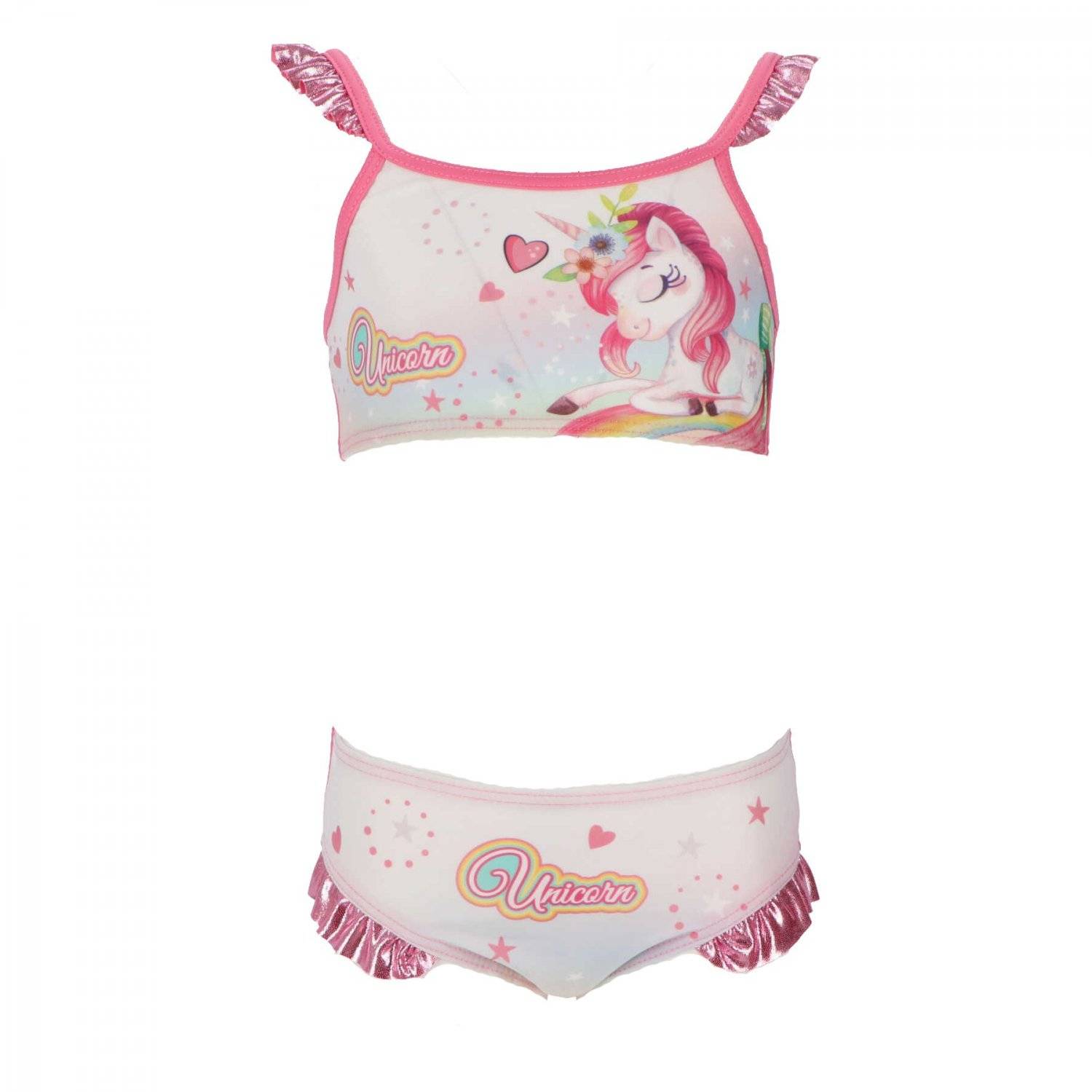 Einhorn Badeanzug für Mädchen Bikini für den Pool oder Strand 7/8 Jahre Pink