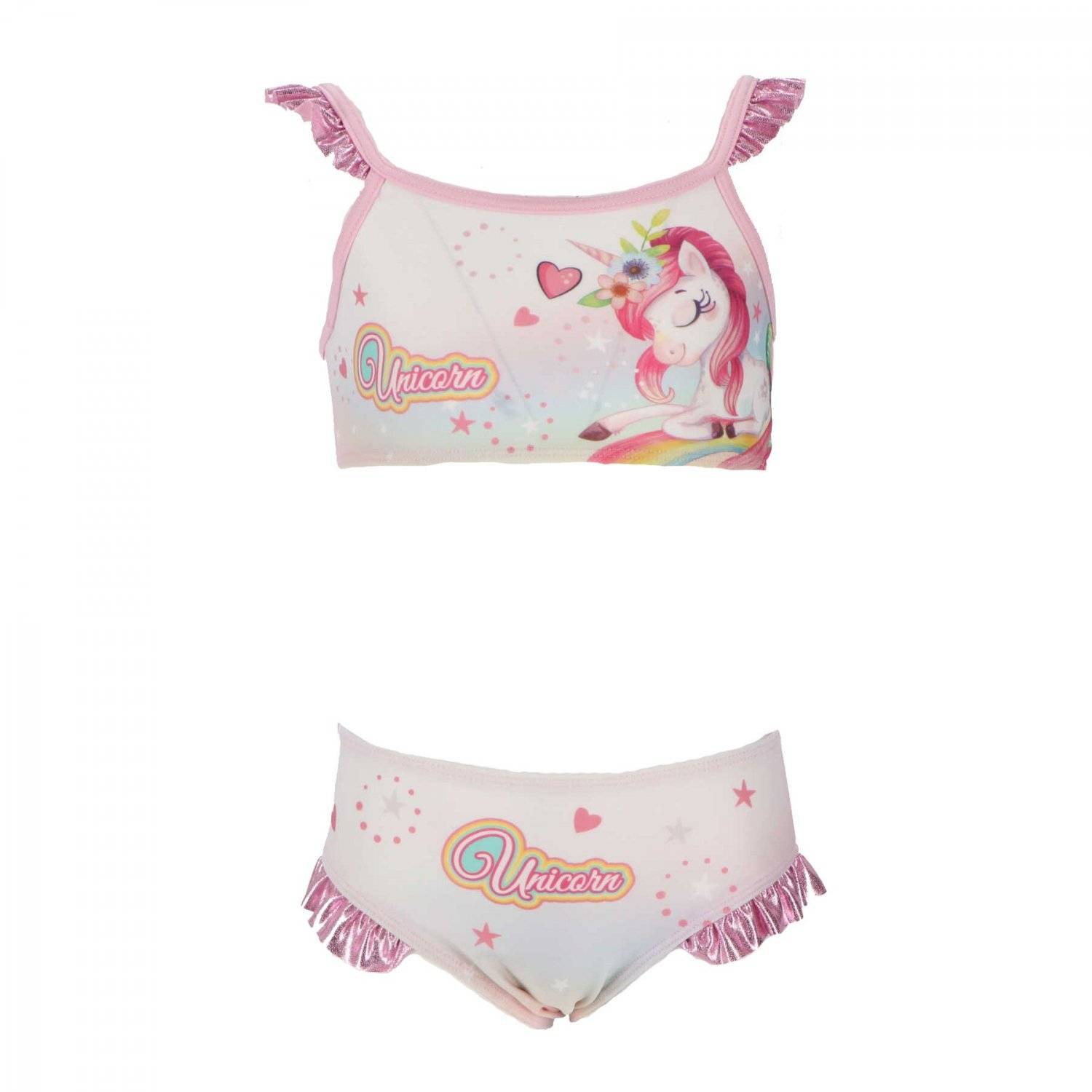 Einhorn Badeanzug für Mädchen Bikini für den Pool oder Strand 7/8 Jahre Rosa