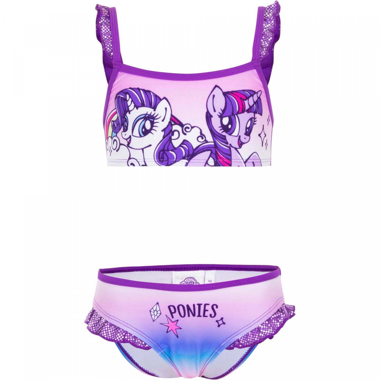 My Little Pony Bikini für Mädchen Perfekte Schwimmkleidung für Sommertage Lila 3 Jahre