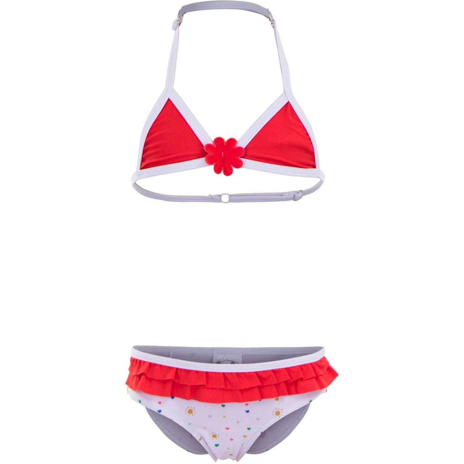 Peppa Wutz Badeanzug für Mädchen Buntes Outfit für den Pool oder Strand Rote Rüschen 2 Jahre