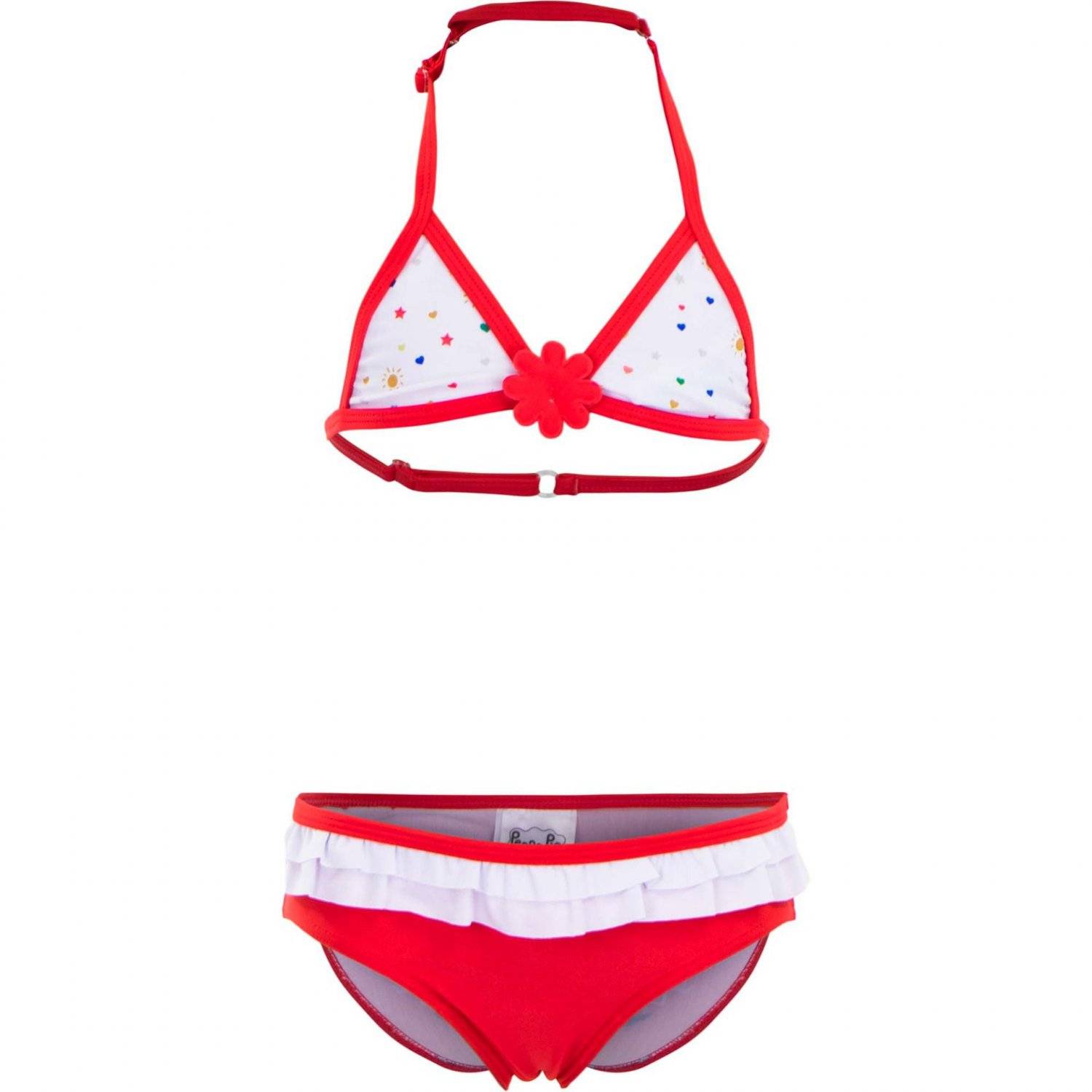 Peppa Wutz Badeanzug für Mädchen Buntes Outfit für den Pool oder Strand Weiße Rüschen 6 Jahre