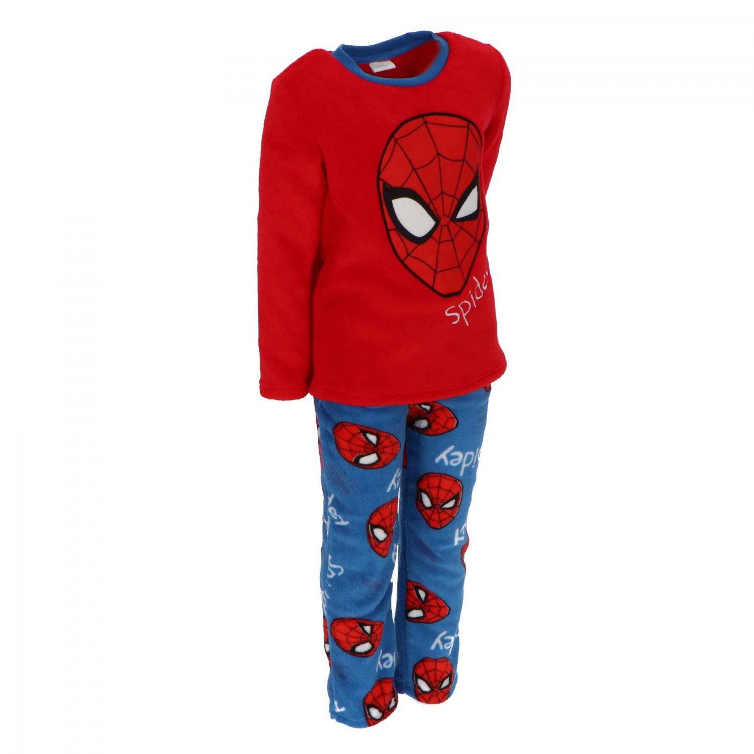 Spiderman Kinder-Pyjama Korallen-Fleece Schlafanzug für kleine Superhelden 98/104 cm