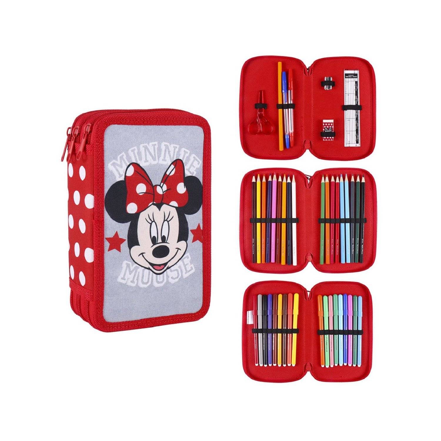 Minnie Mouse Schreibset Komplett 44-teiliges Federmäppchen für Kinder