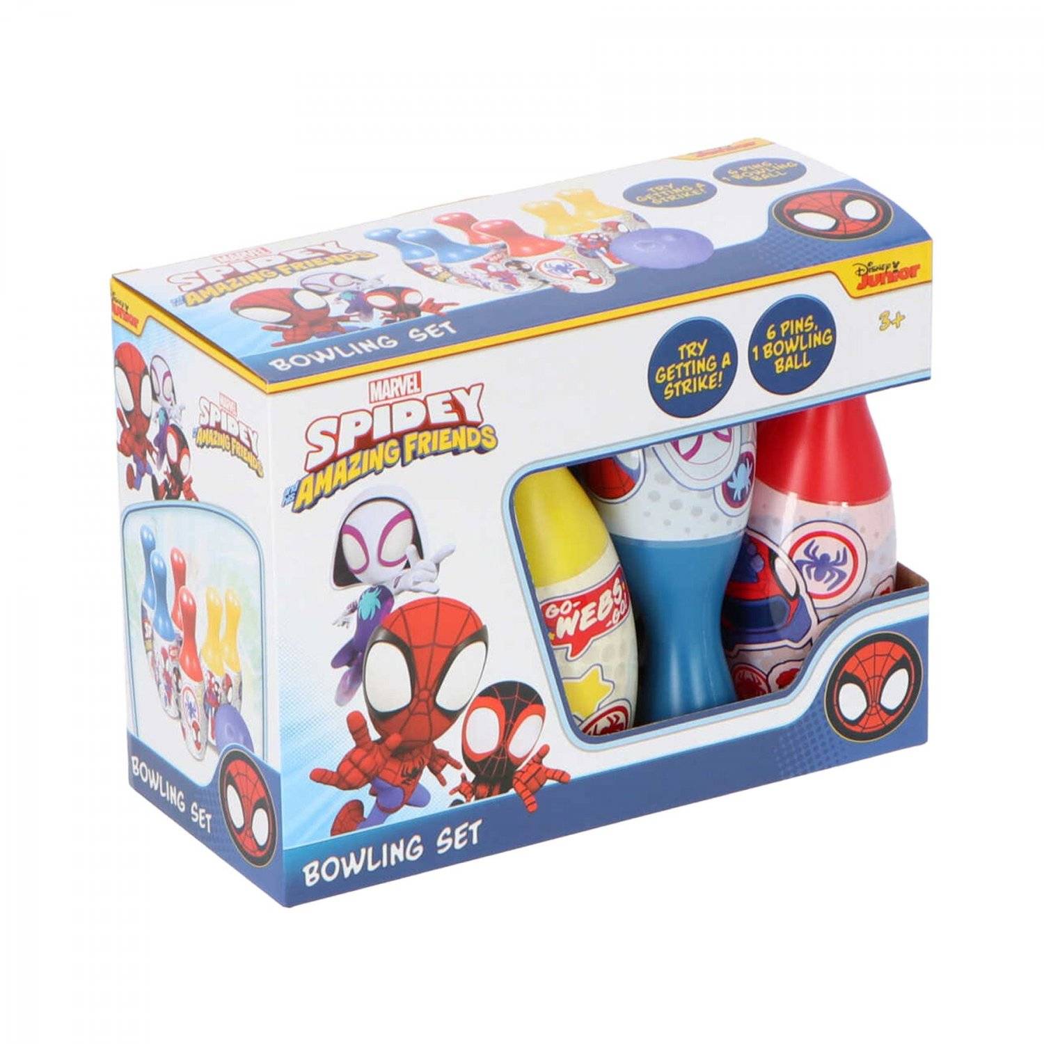 Spiderman Bowling-Set mit 6 Pins und 1 Kugel für junge Superhelden
