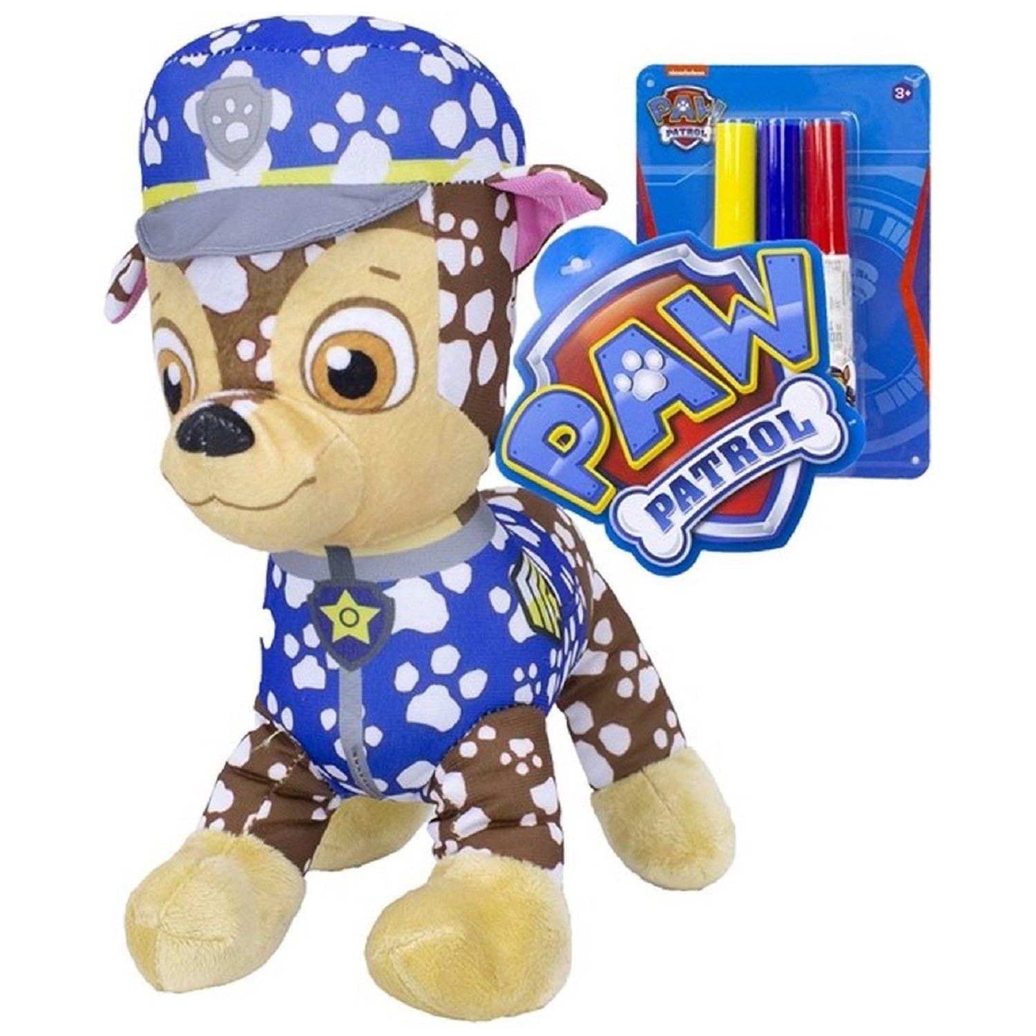 Paw Patrol Doodle Pup Ausmalbares Kuscheltier Waschbar Blau