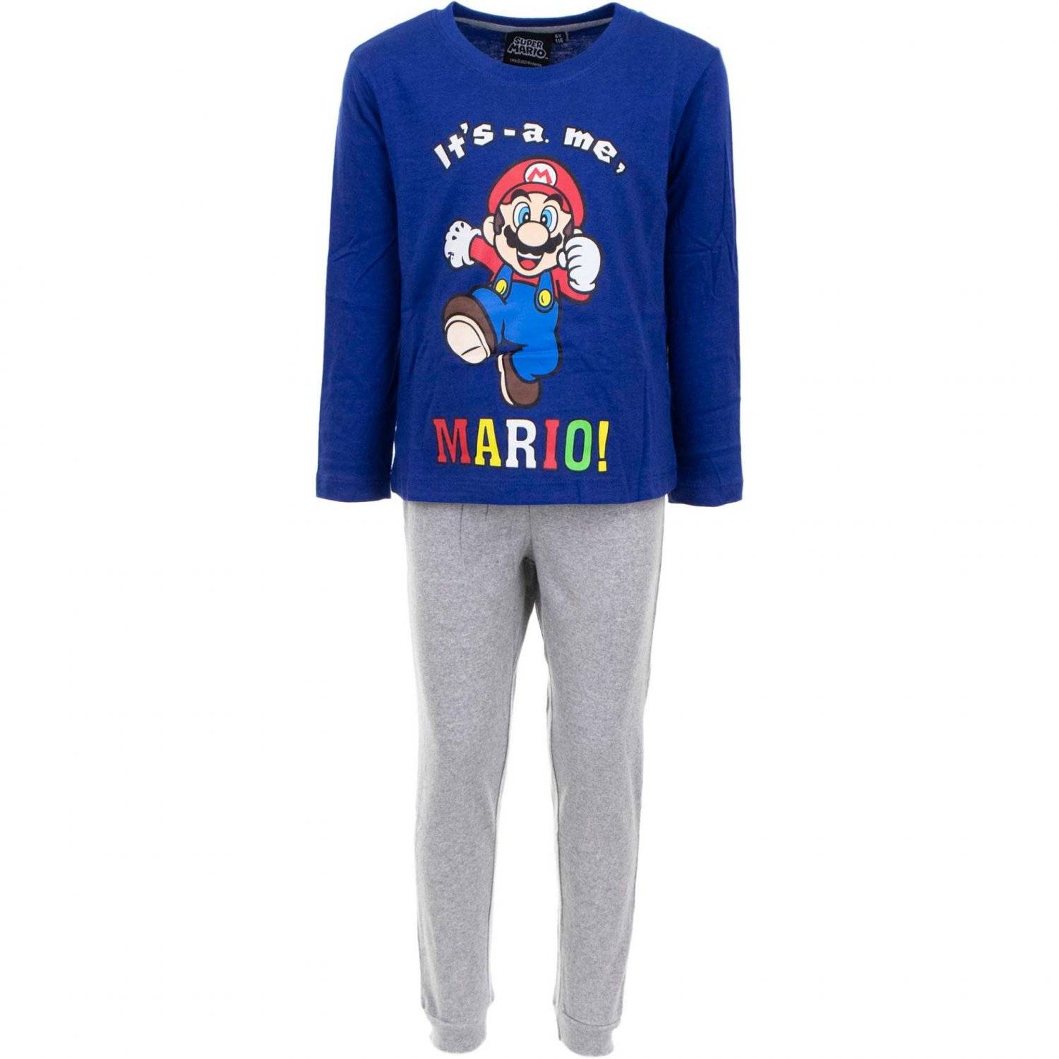 Super Mario Schlafset Pyjama Weicher Kinderschlafanzug aus Baumwolle 6 Jahre