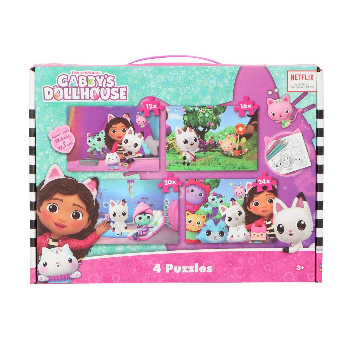 Gabby's Dollhouse Puzzlekollektion Puzzle 4er-Pack unterhaltsames Set für Kinder