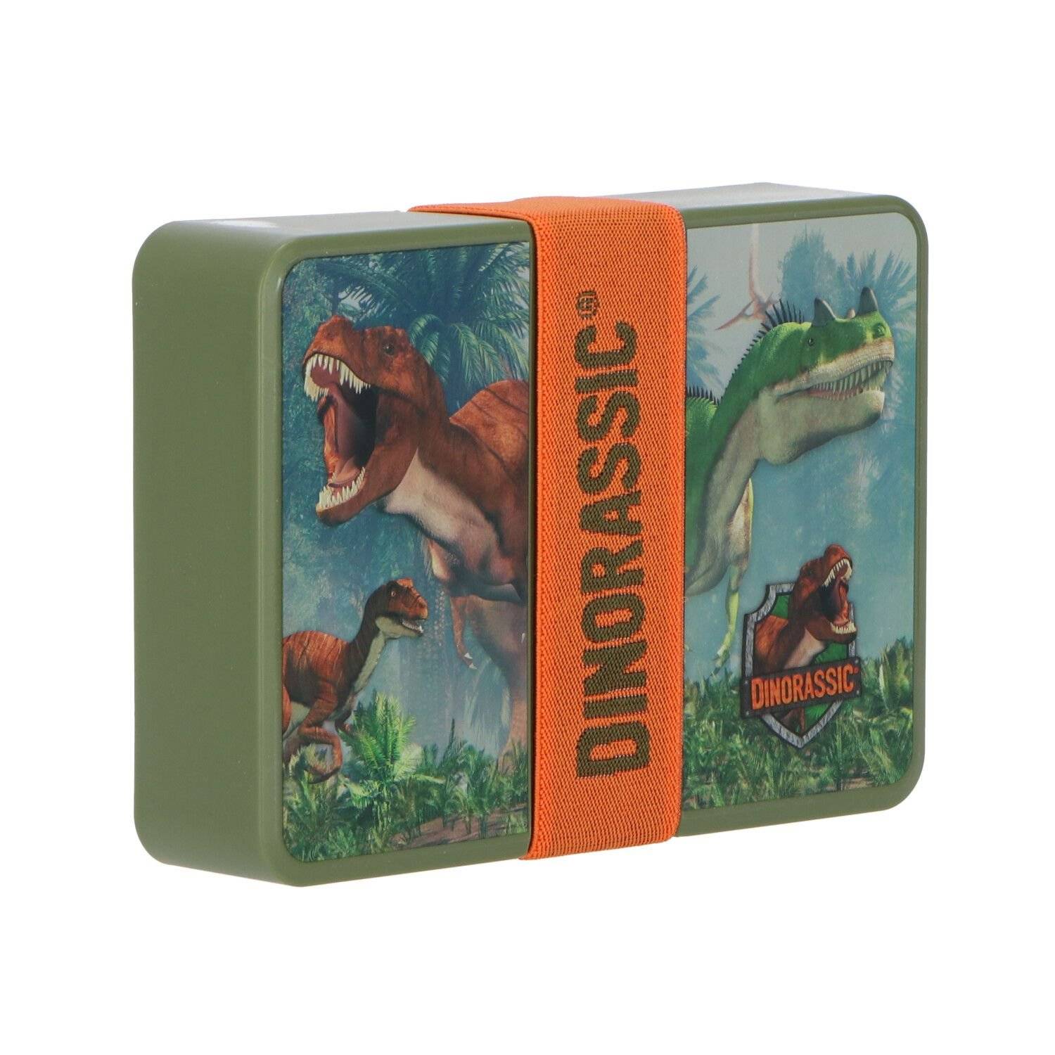 Dinorassic Brotbox Lunchbox Vielseitige Pausenbox, 18x13x5 cm