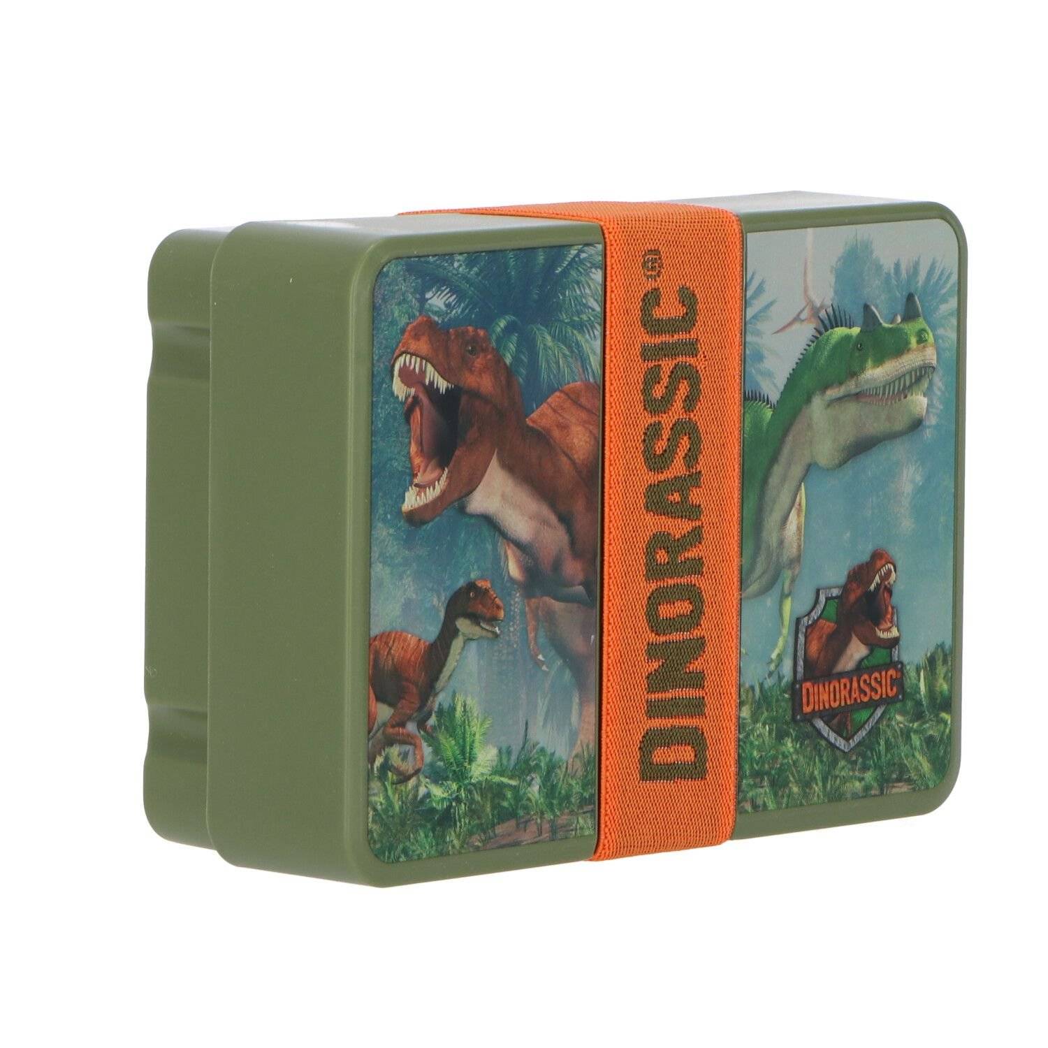 Dinorassic Brotbox Lunchbox Vielseitige Pausenbox, 18x13x5 cm