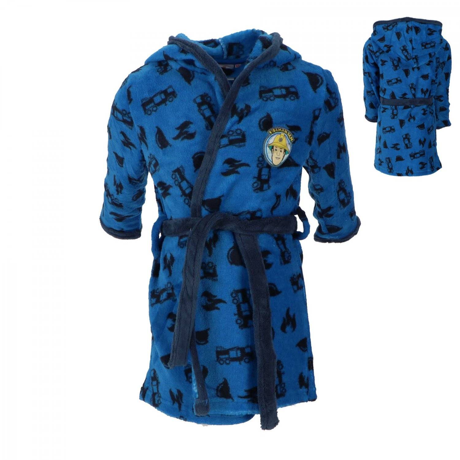 Feuerwehrmann Sam Kinder-Bademantel: Gemütlichkeit in Blau für die Kleinen Ideal für zuhause 110/116