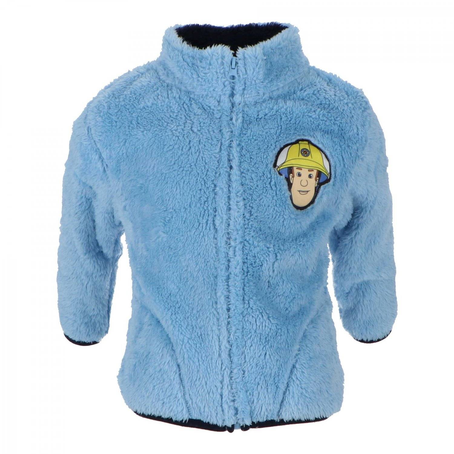 Feuerwehrmann Sam Jacke Flauschige Sweatjacke Blau für Kinder 110/116