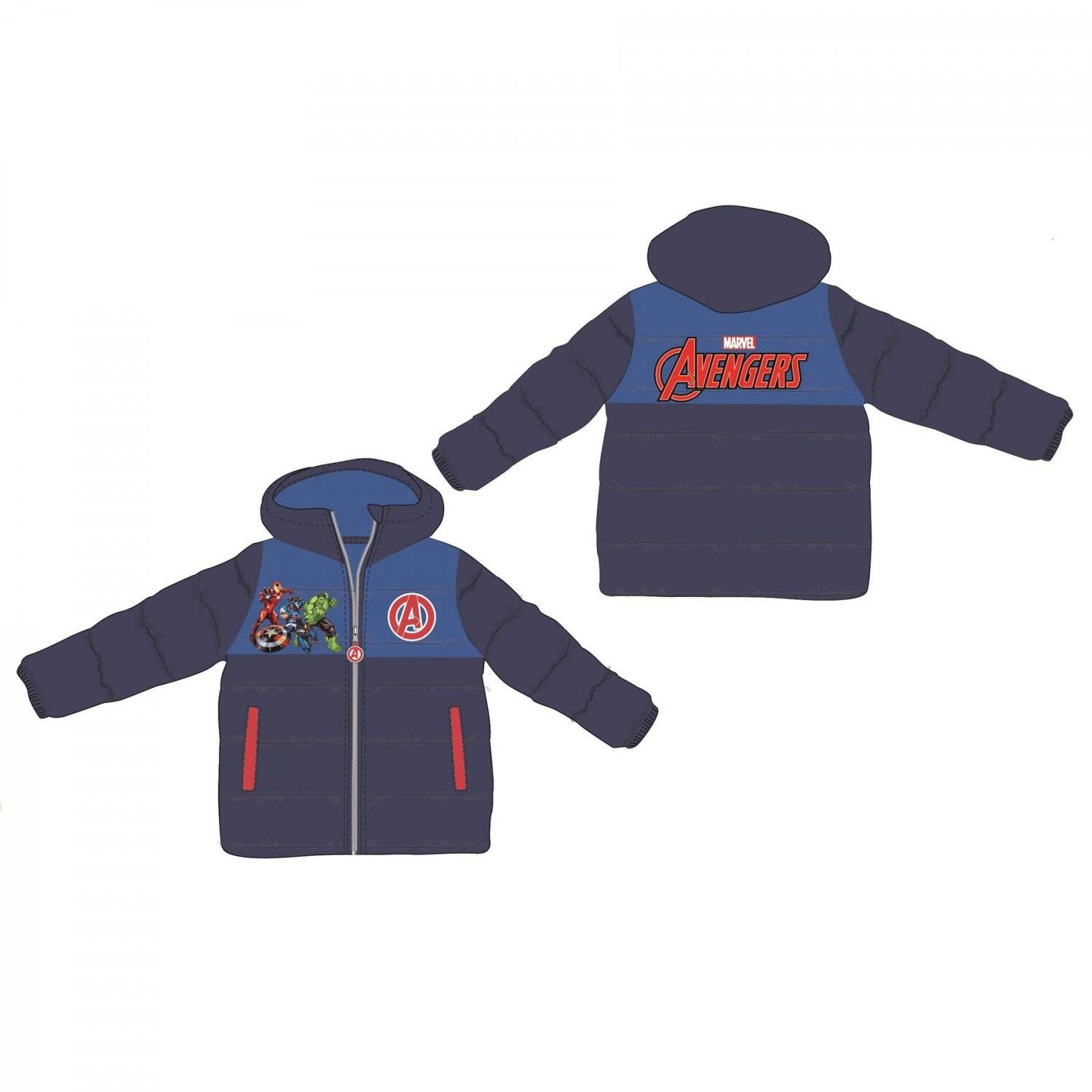 Avengers Winterjacke für Kinder Robuste und warme Outdoor-Bekleidung Blau 3 Jahre