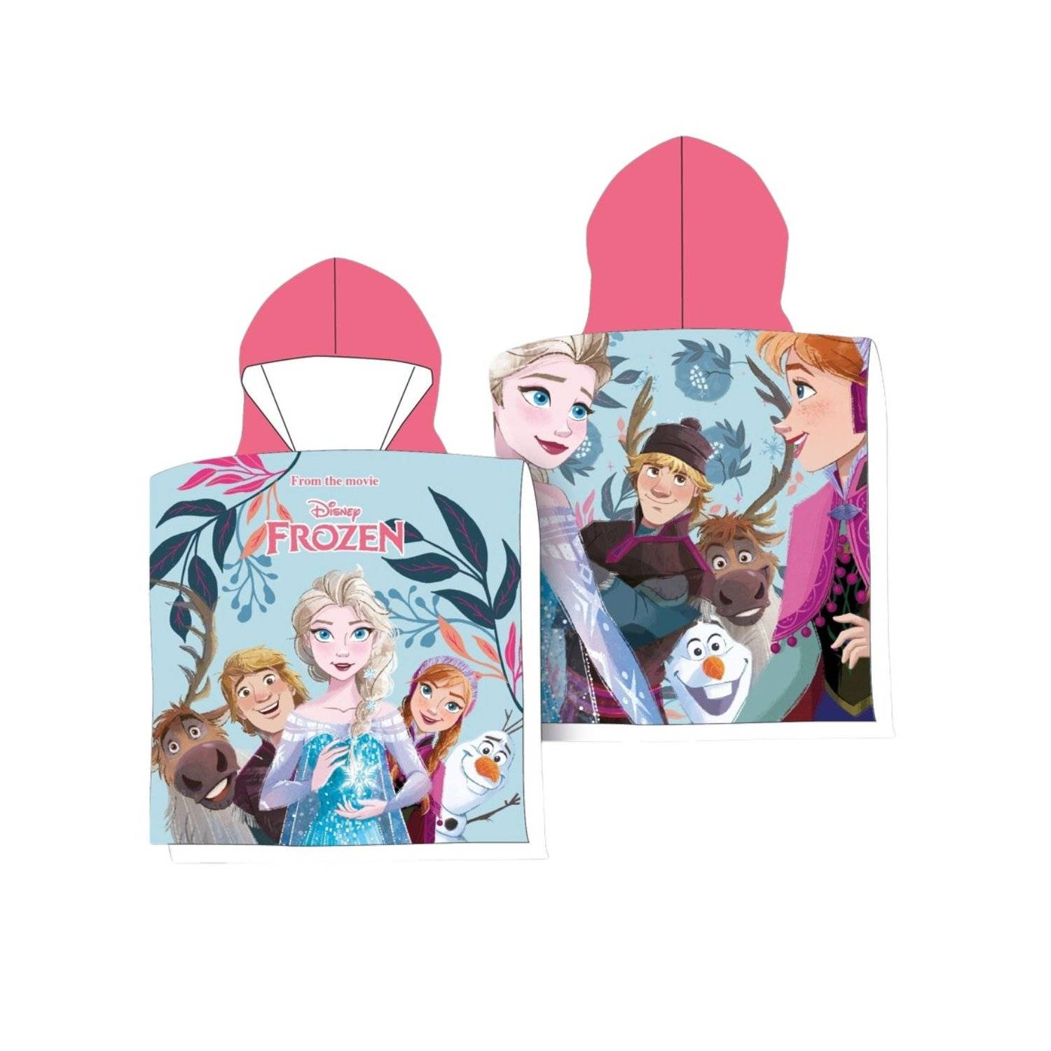 Frozen Kinder Hoody Towel aus Microfaser Badeponcho mit Kapuze, 100x50 cm