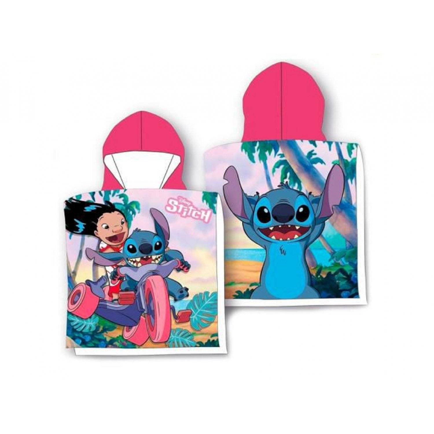 Lilo & Stitch Weicher Kapuzenponcho für Kinder Perfekt für Zuhause und Unterwegs