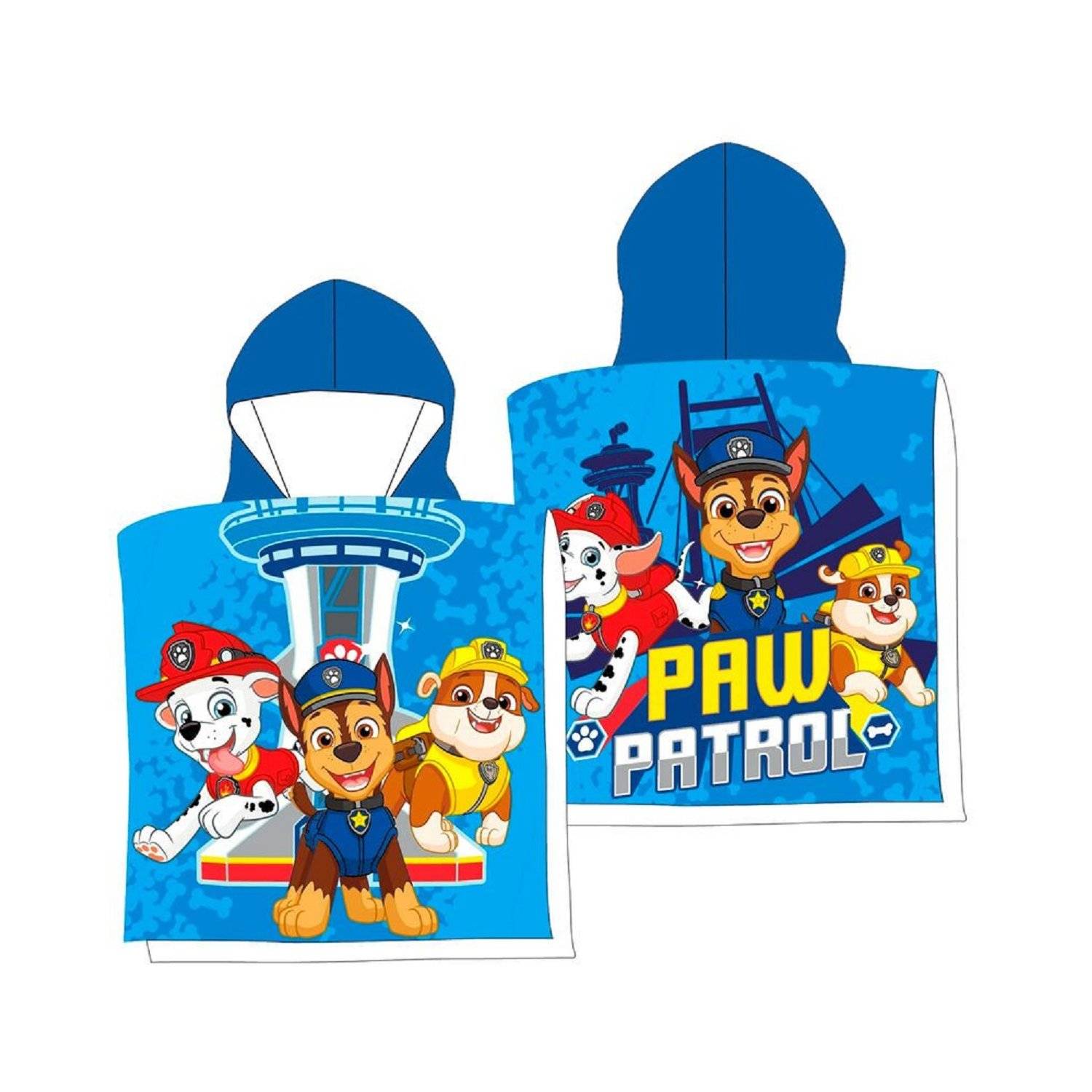 Paw Patrol Poncho Kinder-Kapuzenponcho aus weichem Material, 110x55 cm