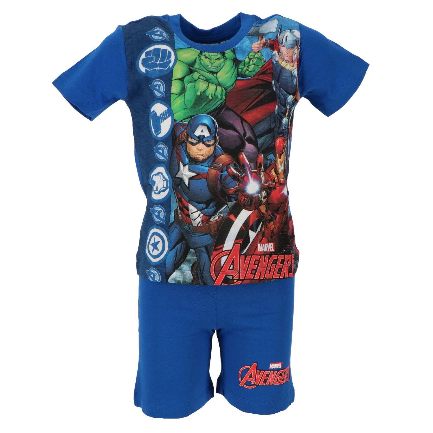 Avengers Kurzarm-Schlafanzug für Kinder 100% Baumwolle, Shortama-Design 6 Jahre Blau