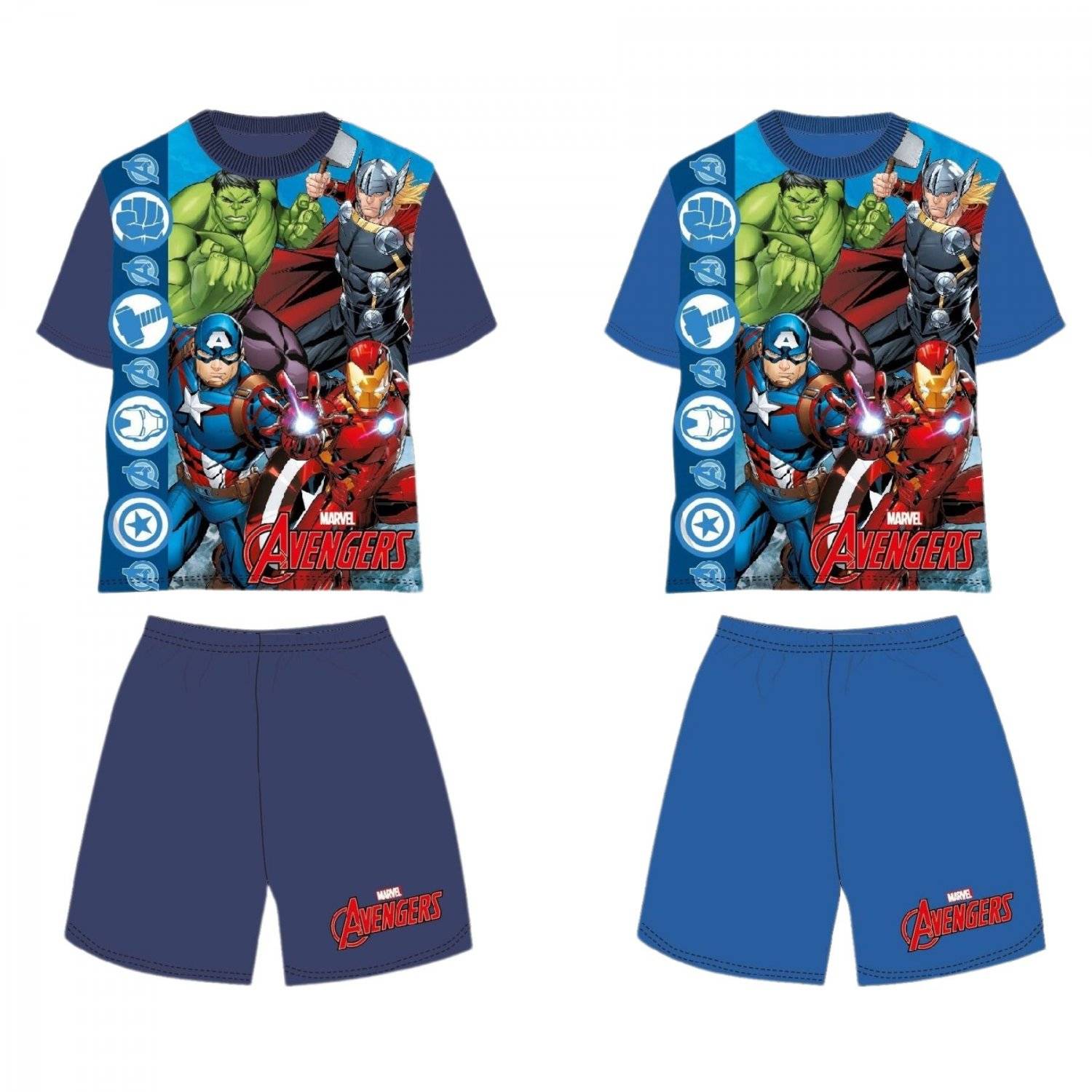 Avengers Kurzarm-Schlafanzug für Kinder 100% Baumwolle, Shortama-Design 5 Jahre Dunkelblau