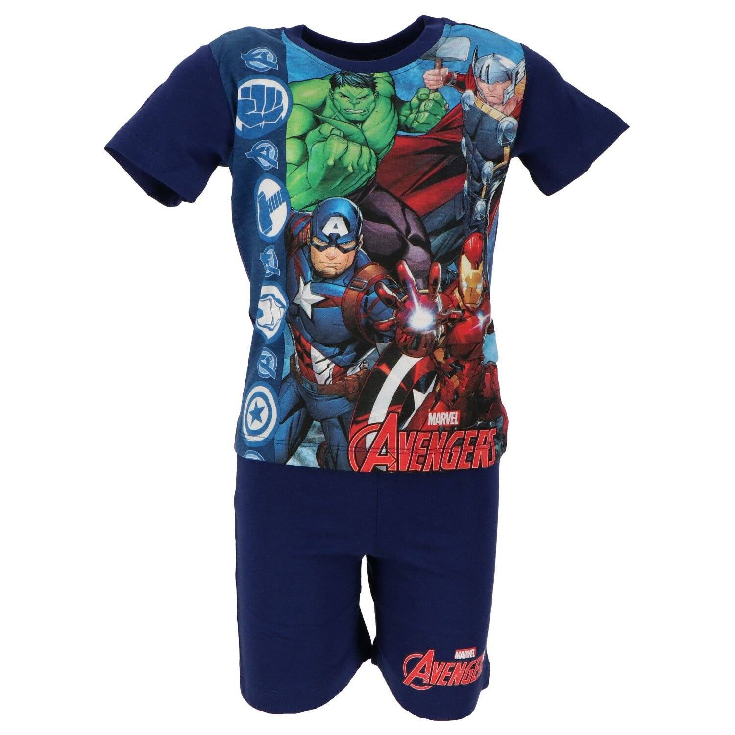 Avengers Kurzarm-Schlafanzug für Kinder 100% Baumwolle, Shortama-Design 3 Jahre Dunkelblau