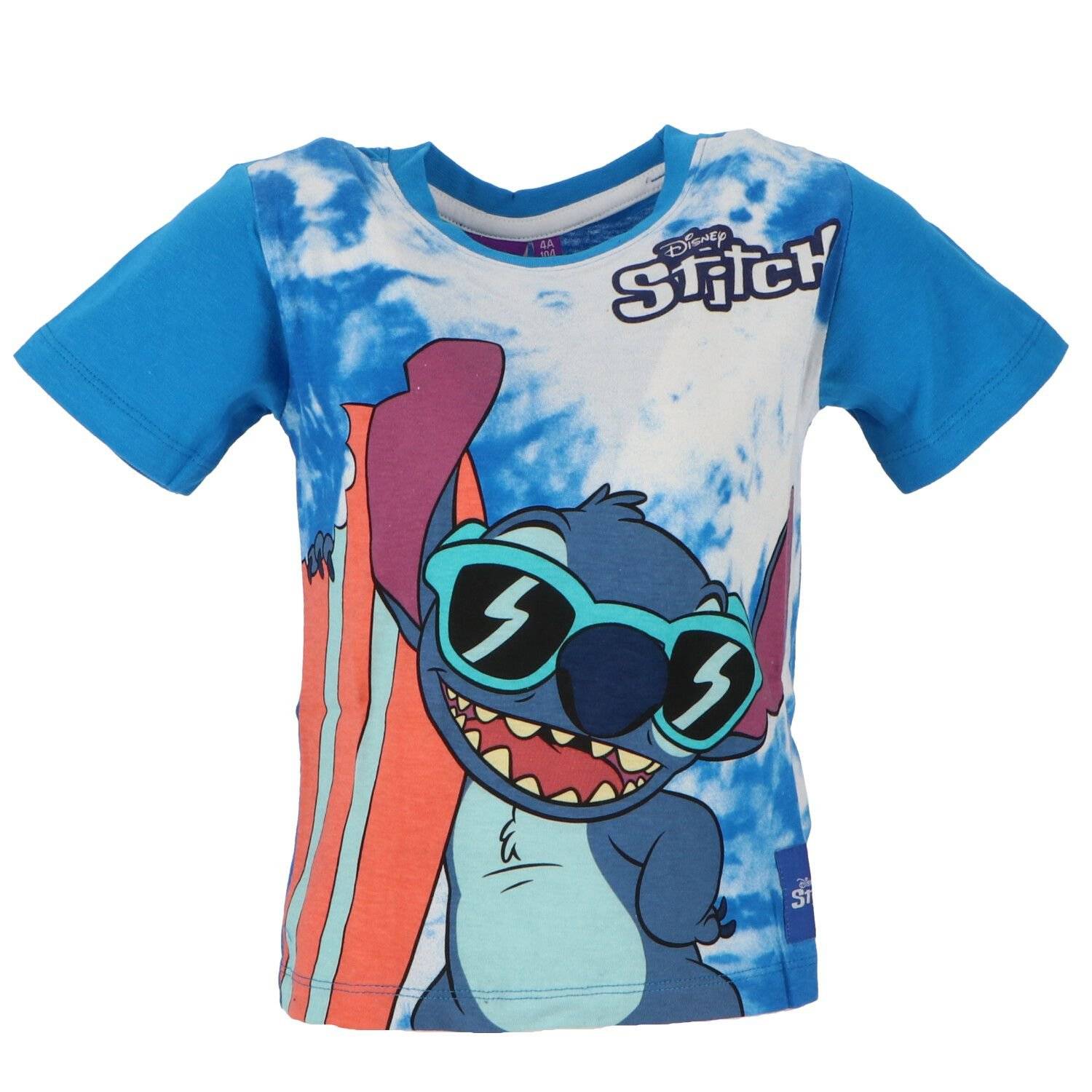 Lilo & Stitch Kinder T-Shirt aus weicher Baumwolle mit kurzen Ärmeln 3 Jahre Blau
