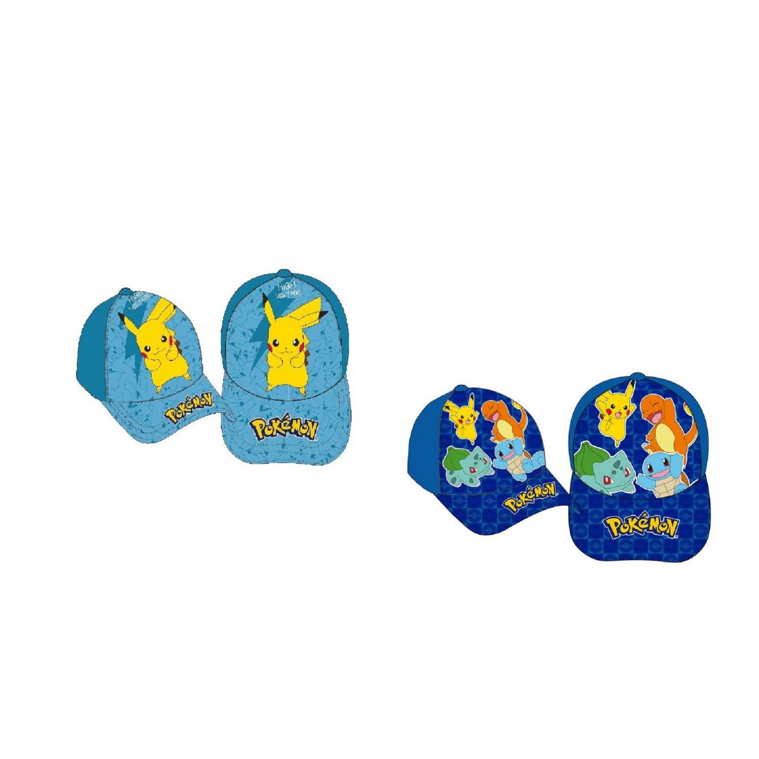 Pokémon Cap Kappe Mütze Baumwolle Kopfbedeckung Stilvoller Sonnenschutz für Kinder 56 cm Blau