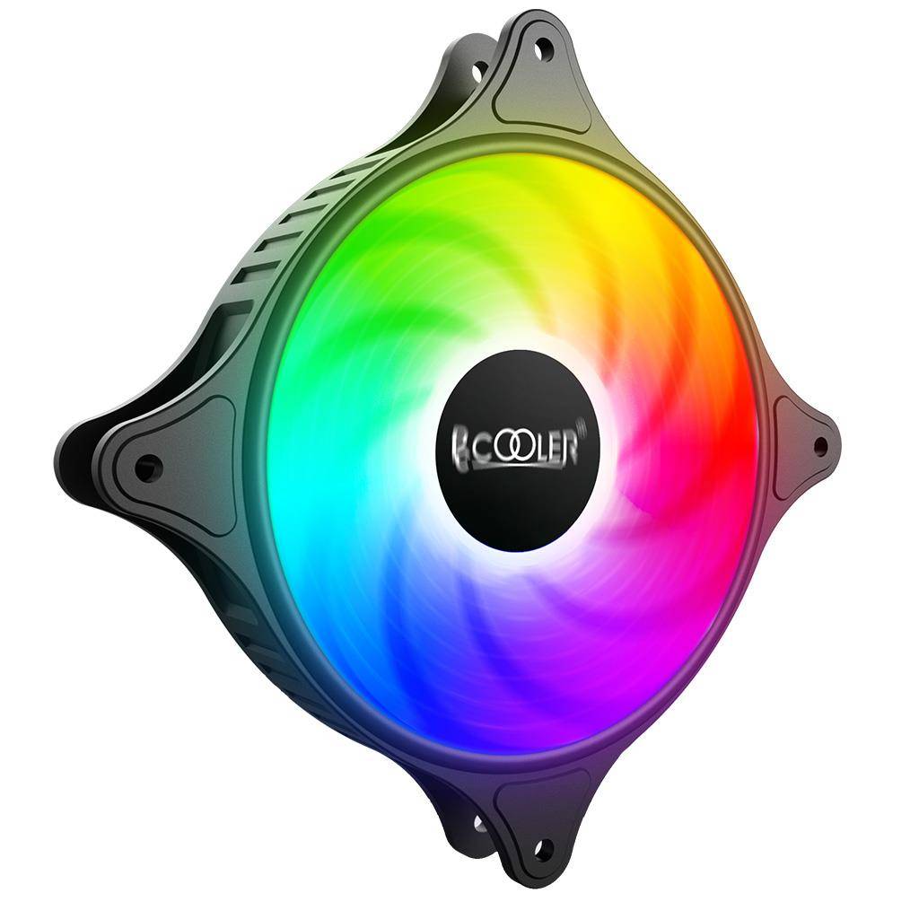 Pccooler FX-120-3 Lüfter in RGB - Ventilator - 12 cm - 1200 RPM - 18 dB - 32 cfm - Schwarz