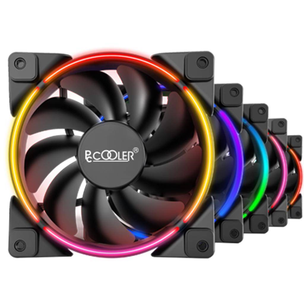 Pccooler 5in1 120mm Gehäuselüfter in FRGB - Ventilator - 12 cm - 1000 RPM - 2000 RPM - 29,1 dB - 68