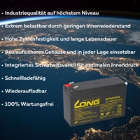 Bleiakku passend für MP1224H AGM 12V 6Ah Hochstrom Bleiakku passend für MP1224H AGM 12V 6Ah Hochstrom