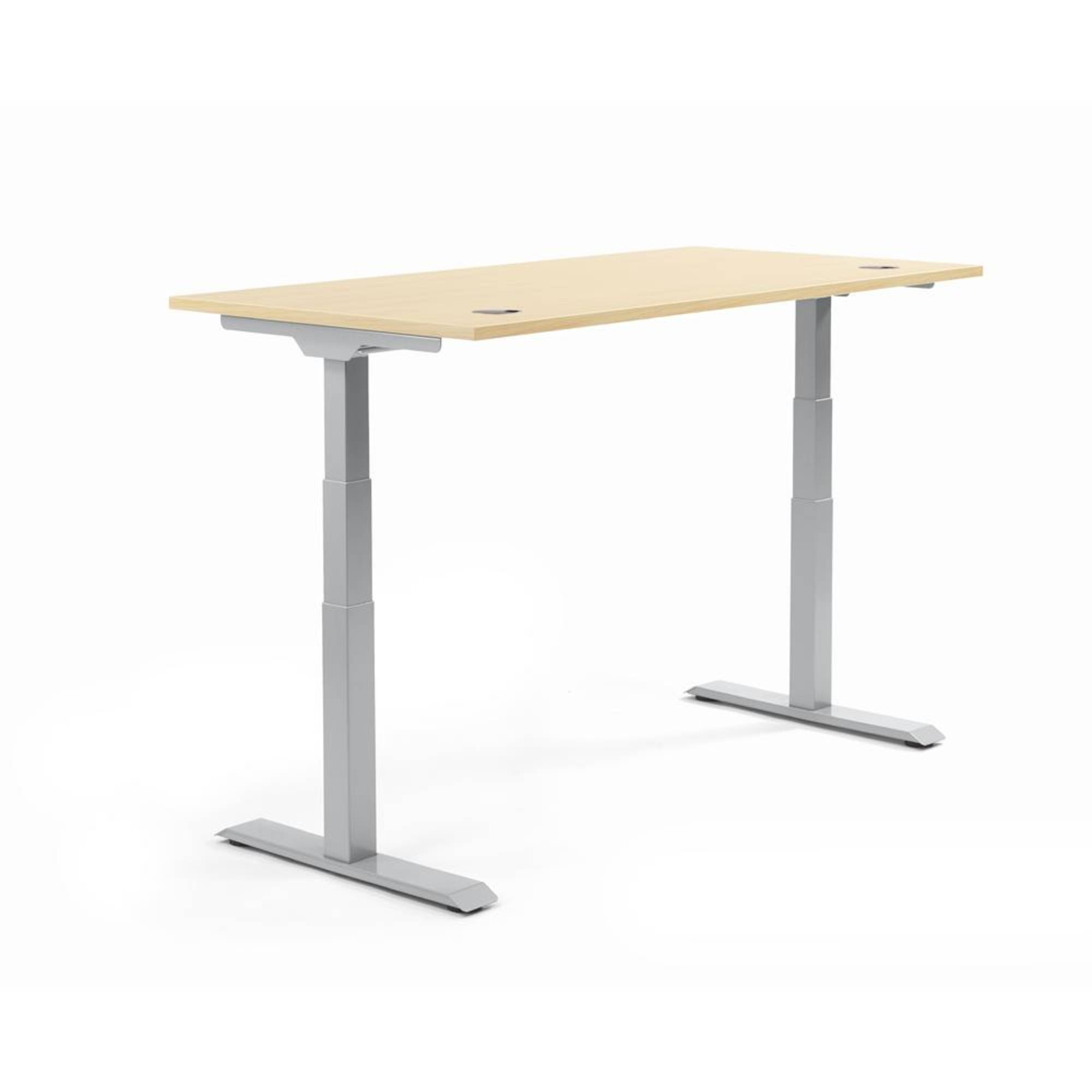Schreibtisch 2000x605-1255x800mm Platte Ahorn Gestell si