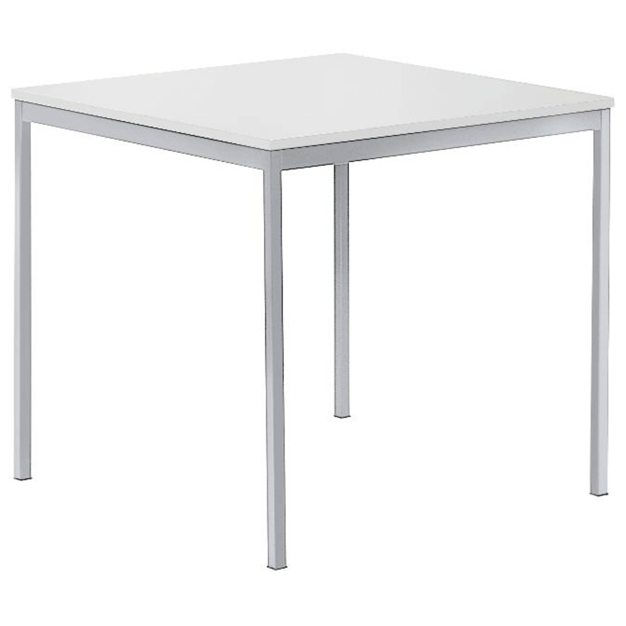 Konferenztisch 800x720x700mm Platte weiß Gestell silber