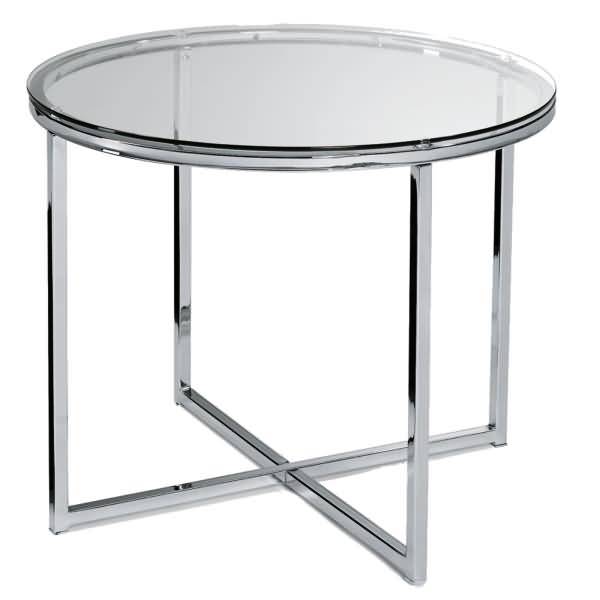 Glastisch rund 550x450mm Gestell verchomt