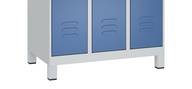 Garderobenschrank Classic PLUS H1950xB900xT500mm lichtgau,RAL 7035 3 Abt.C+P
