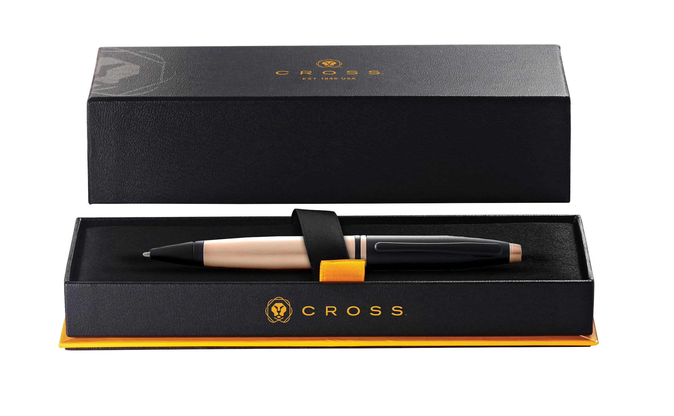 Kugelschreiber Cross Calais Rosegold/Schwarz in Geschenkbox