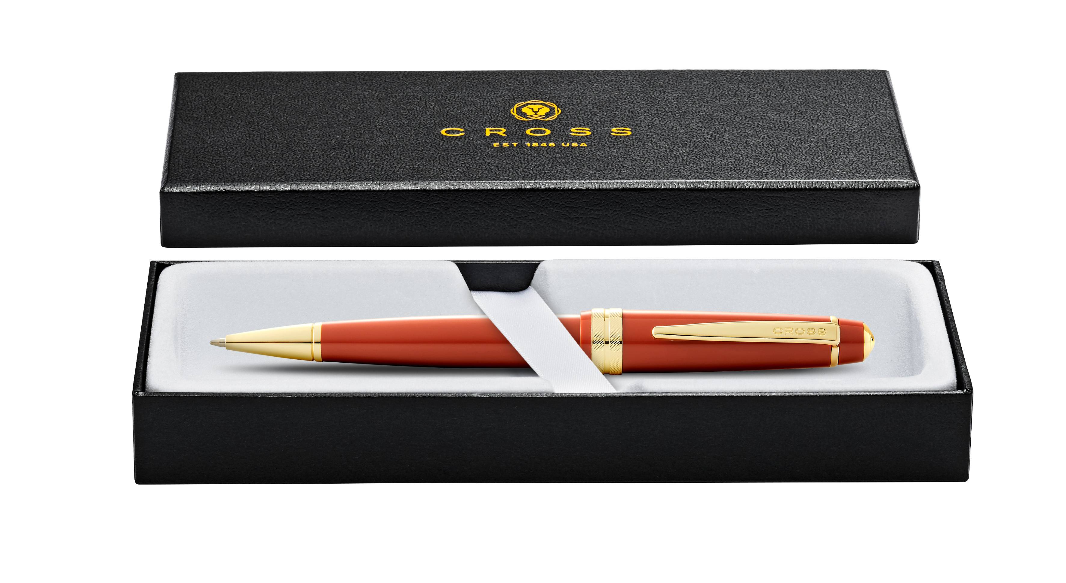 Kugelschreiber Cross Bailey light Bernstein, Goldbeschläge in Geschenkbox