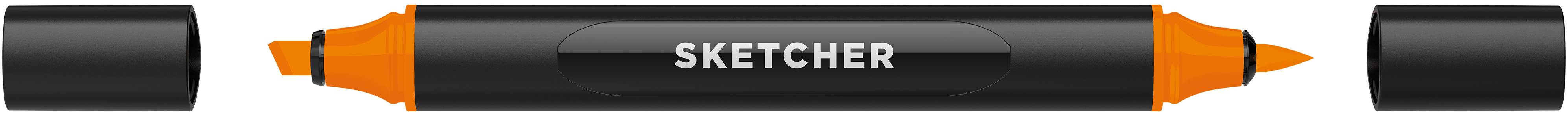 Twinmarker Sketcher brush+chisel O 055 orange