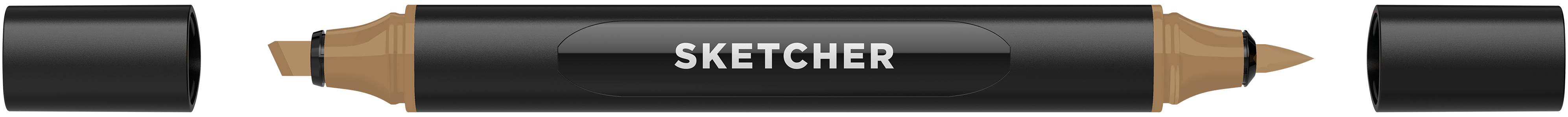 Twinmarker Sketcher brush+chisel BR480 gebrannte siena