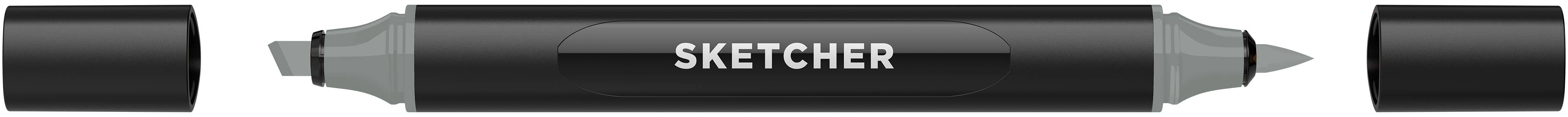 Twinmarker Sketcher brush+chisel GG500 grüngrau 4