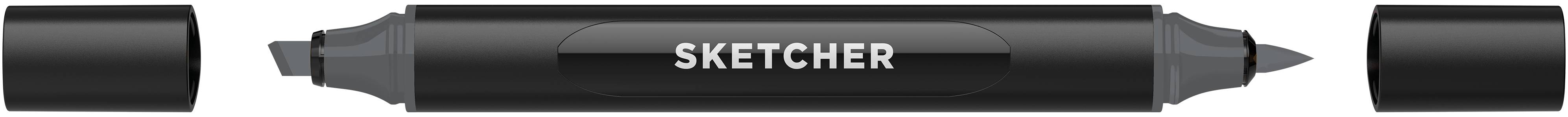 Twinmarker Sketcher brush+chisel NG560 neutralgrau 5