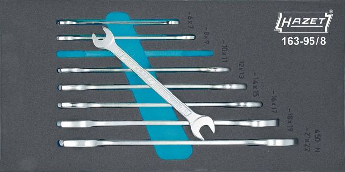 Werkzeugmodul 163-95/8 8-tlg.Safety-Insert-System Doppelmaulschlüssel-Satz HAZET