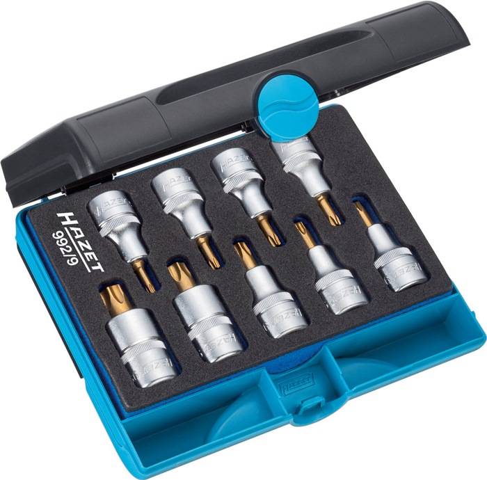 Steckschlüsseleinsatz-Satz 992/9, Antr. 1/2Zoll, Abtr. Innen TORX®, WKZ:9, HAZET