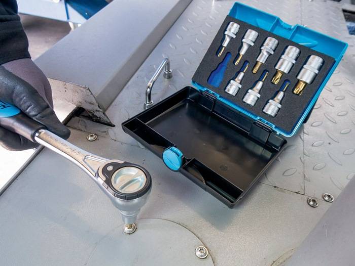 Steckschlüsseleinsatz-Satz 992/9, Antr. 1/2Zoll, Abtr. Innen TORX®, WKZ:9, HAZET